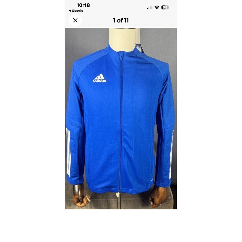Adidas‎ Aeroready Women Royal Blue Full Zip Track Jacket Mock Neck Medium